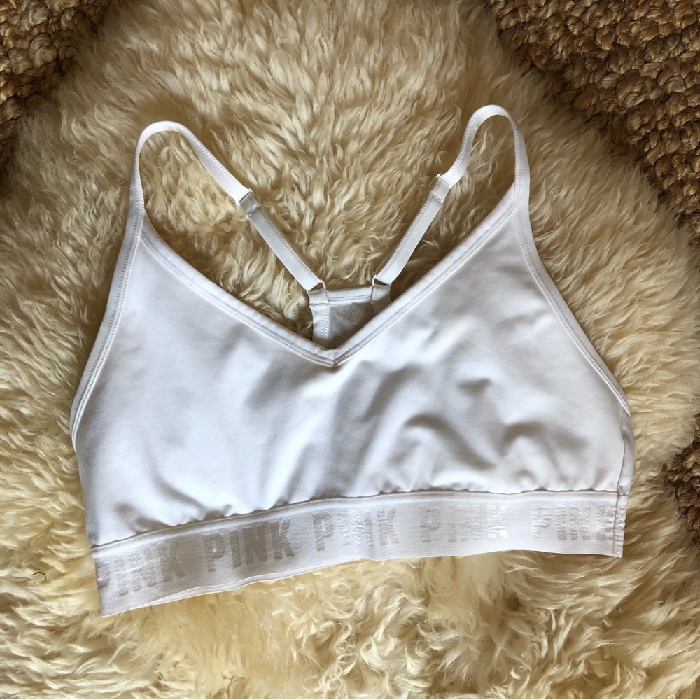White PINK Sports Bra